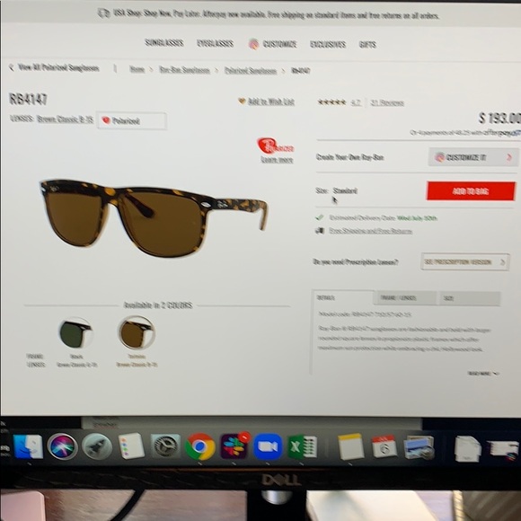 Rayban sunnies- tortoise model RB4147 - Picture 6 of 6